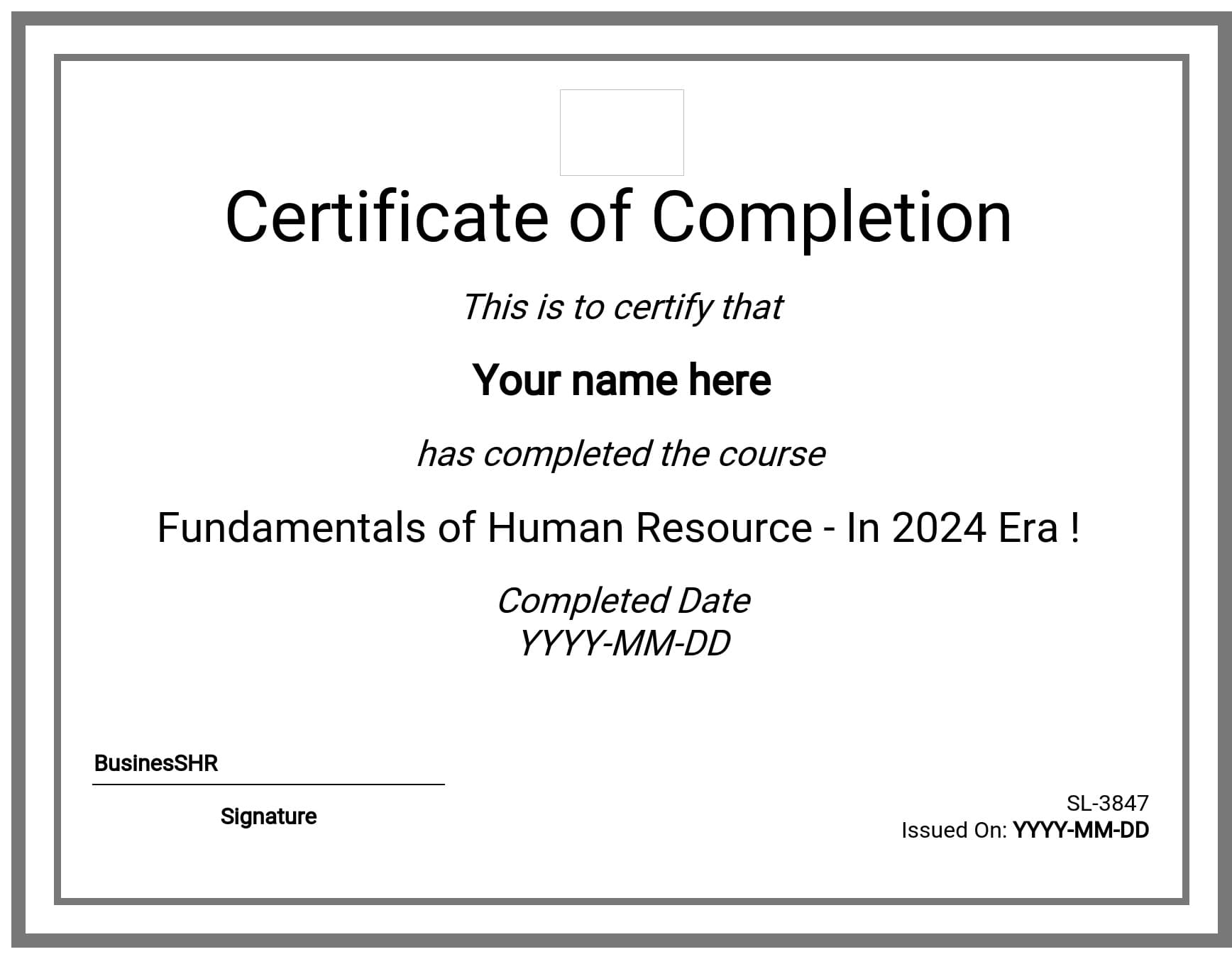 Course Certificate